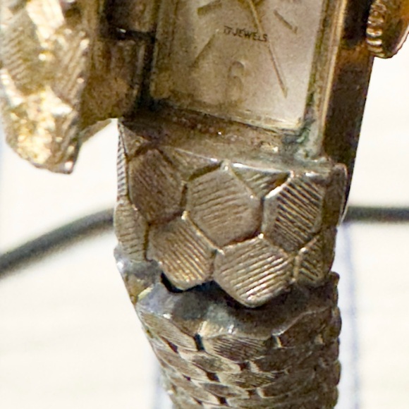 Vintage Neiman Marcus PEDRE Silver Snake Link 17 Jewel Ladies Watch - 7” - Picture 4 of 5